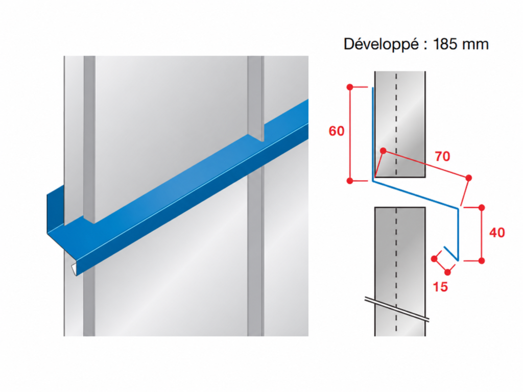 Pièce de fractionnement (raccord pose verticale)